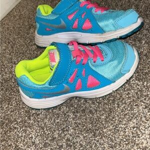 Nike Kids Blue and Pink Running Shoes
